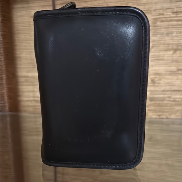 Coach Black Leather Zippered Case